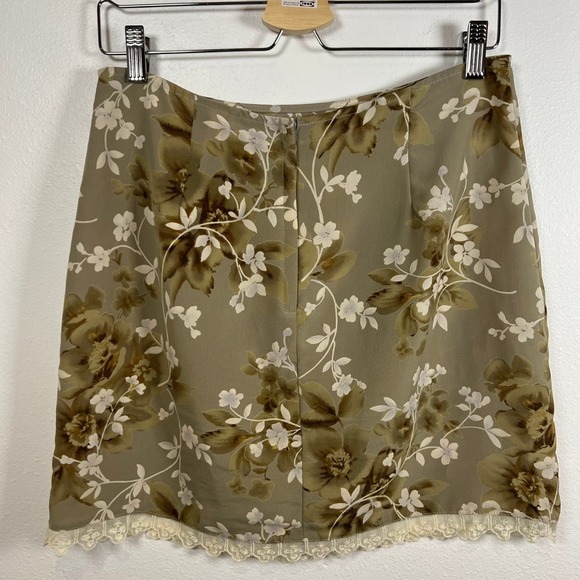 VTG A. Byer Floral Mini Skirt Lace Trim Y2K Sz. 13 LRG Cottage Boho Preppy USA - Picture 6 of 8